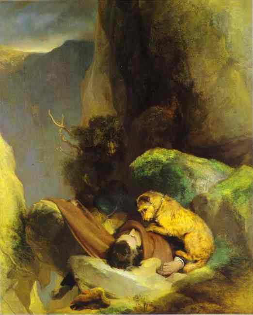 Foxie, guarding the body of her master Charles GoughEdwin_Landseer_Attachment.jpg