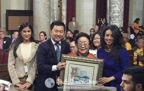 2016 λ LA City Councilwoman Nuri Martinez and Jessica Postigo, the president of Los Angeles Commission on the Status of Women joined David Ryu.jpg
